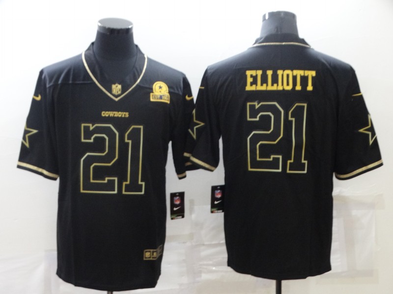 Men's Dallas Cowboys Ezekiel Elliott #21 Black Jersey